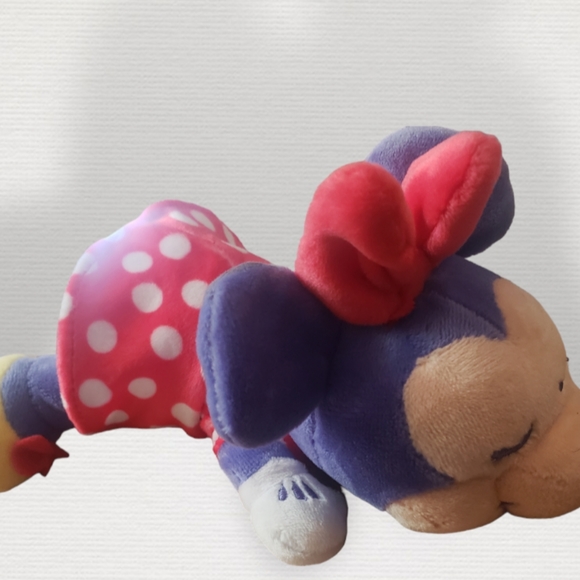 Minnie Mouse Disney Cuddleez Red Polka Dotted Dress Sleeping Minnie 6"  Plush - Picture 2 of 6